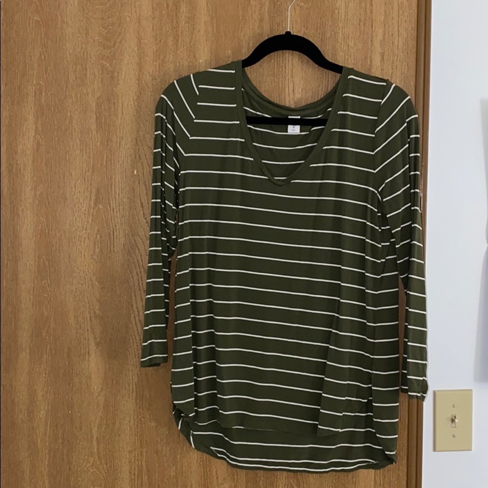 Old Navy Green and While Striped High-Low Top